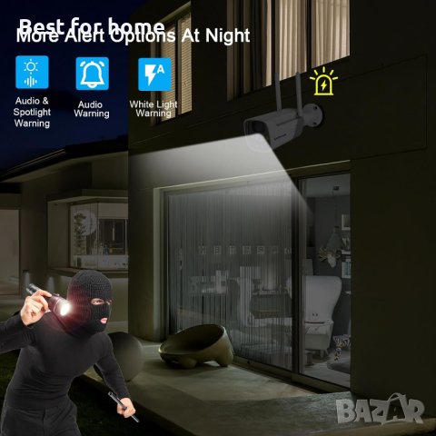 SZSINOCAM 3MP 2K камера за наблюдение Външна батерия 15000 mAh със слънчев панел, HD соларна камера , снимка 5 - Камери - 43398750