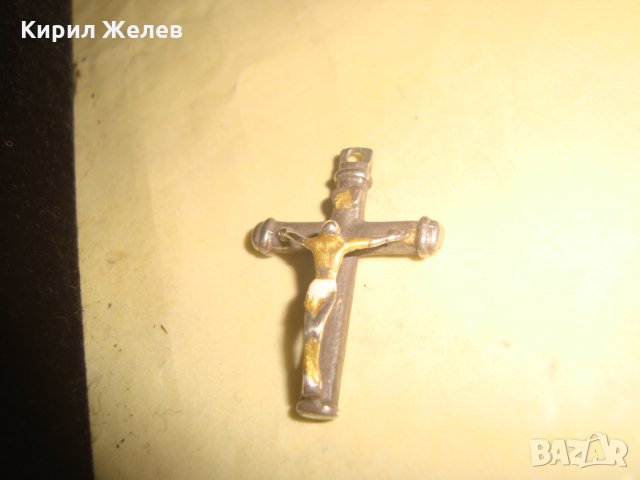 СТАРО СРЕБЪРНО РАЗПЯТИЕ КРЪСТ ПОЗЛАТЕНО СРЕБРО МАЙСТОРСКА ИЗРАБОТКА РЯДКО НАГРЪДНО 20542, снимка 13 - Колиета, медальони, синджири - 33005434