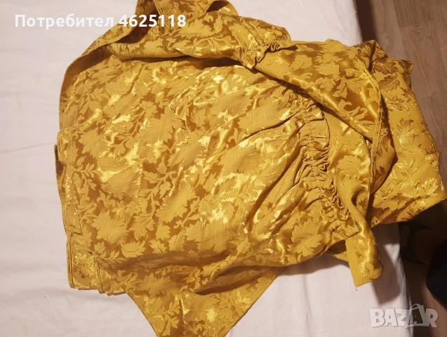 Покривка златиста с драперии за легло/спалня 1.40/2м, снимка 2 - Покривки за легло - 52617902