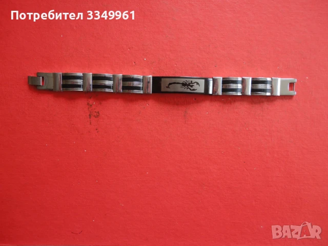 Страхотна гривна от медицинска стомана Скорпион с емайл, снимка 3 - Гривни - 51323988