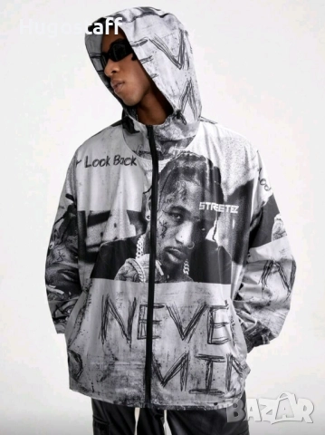 Ново яке овърсайз худи суитчър Водоустойчива ветровка качулка Л, снимка 3 - Якета - 51777950