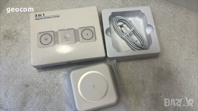 3в1 безжично мобилно зарядно (15/10/7,5/5/2.5W, комплект)