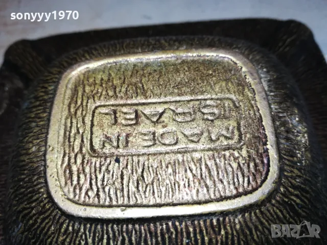 ISRAEL-МАСИВЕН ПЕПЕЛНИК-10Х10СМ ВНОС FRANCE 2812241948, снимка 5 - Антикварни и старинни предмети - 48483323