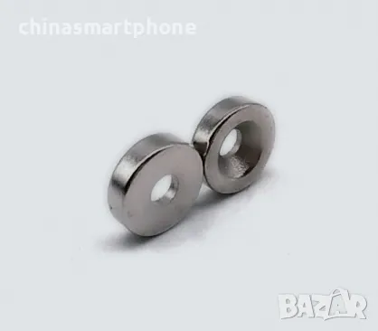 Неодимов магнит 10x5mm с отвор 3mm N52 2700Gs 2.9гр | moqtmagazin.com, снимка 6 - Други машини и части - 47760318