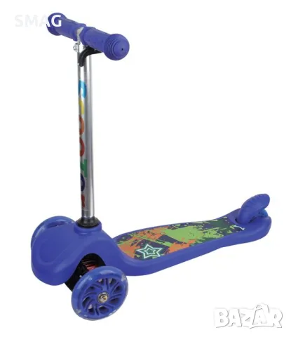 Тротинетка синя с LED осветени колела S_1194916
