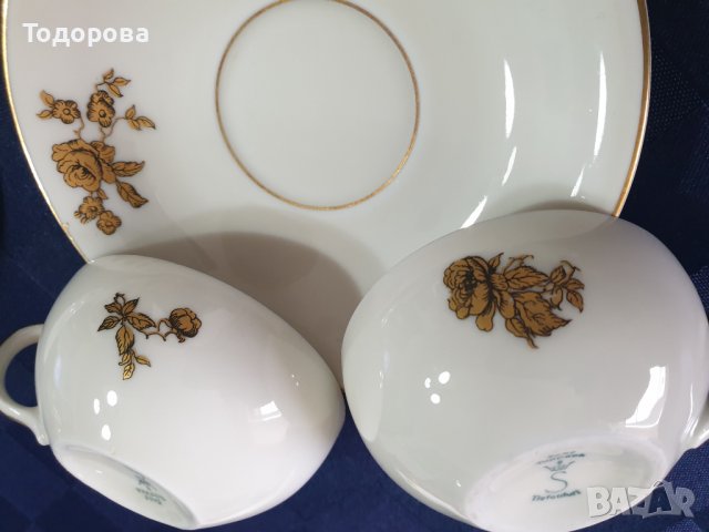 Старинен фин порцеланов сервиз за кафе - 11 части, снимка 3 - Сервизи - 39881521