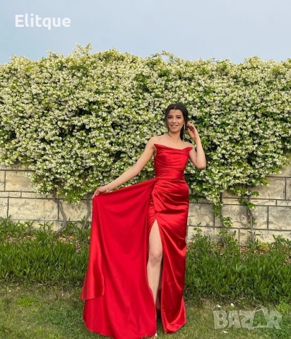 ⭐️Дълги сатенени рокли с цепка, снимка 3 - Рокли - 53195504
