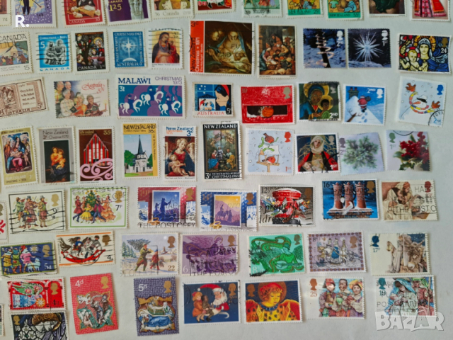 Пощенски марки Рождество / Коледаоколо 100бр, снимка 5 - Филателия - 53126244