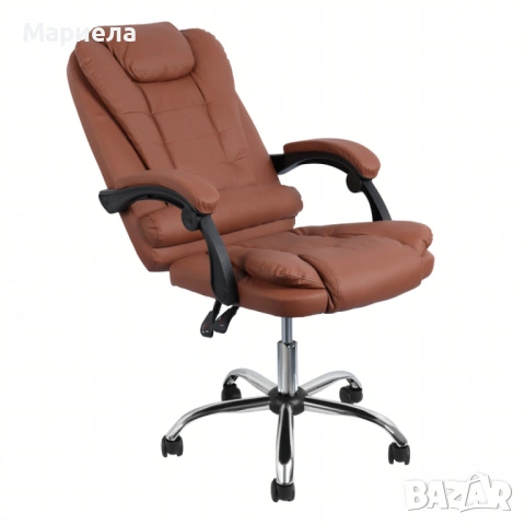 Ергономичен офис стол с лумбална опора от еко кожа – комфорт за дълги часове без болки, снимка 3 - Столове за офис - 53197216