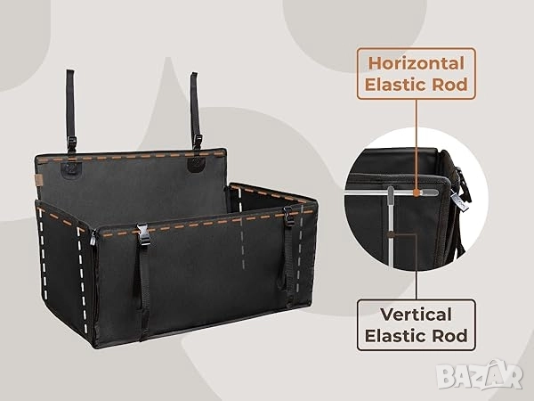 Супер стабилна седалка/ сгъваем твърд кош за куче за кола. Различни размери , снимка 5 - За кучета - 52818405