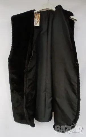 Черен елек от еко кожа. Макси., снимка 5 - Елеци - 49931796