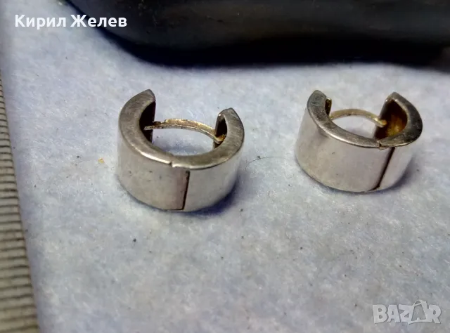 ЕЛЕГАНТНИ АНГЛИЙСКИ Тип ЗАКОПЧАВАНЕ СРЕБЪРНИ ОБЕЦИ СРЕБРО 925 МАЙСТОРСКА ВИНТИДЖ ИЗРАБОТКА 38695, снимка 5 - Обеци - 49600690