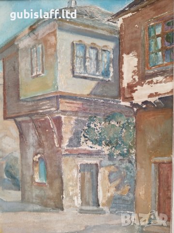 Картина, Несебър, море, лодки, 1990 г., снимка 4 - Картини - 40593895