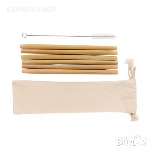 Комплект бамбукови сламки за многократна употреба 6 бр., снимка 5 - Други - 37654750