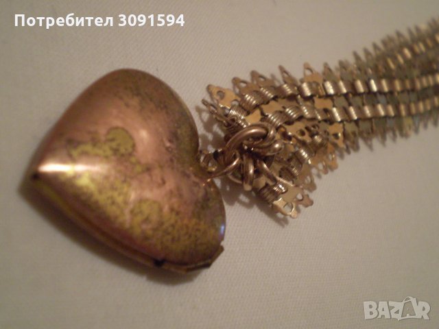 рядак  възрожденски накит от дубле с пандетев сърце, снимка 10 - Антикварни и старинни предмети - 35196588