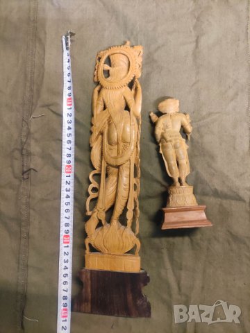 Продавам две дървени индийски статетки, снимка 5 - Декорация за дома - 43453616