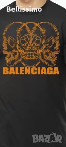 *BALENCIAGA* Мъжка тениска с къс ръкав в черен цвят, снимка 2 - Тениски - 48469786