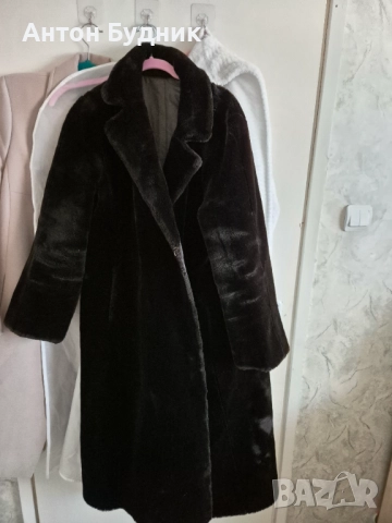 Стилно винтидж палто / шуба (Тъмен шоколад) - Много топло