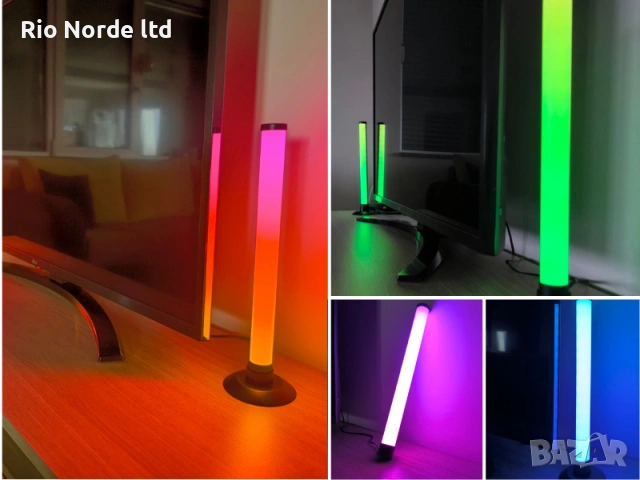 Настолна RGB лампа к-т от 2бр. 16 милиона цвята, снимка 3 - Настолни лампи - 53427403