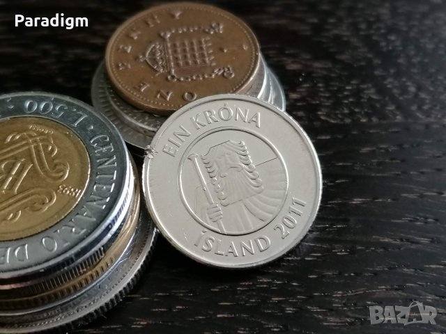 Mонета - Исландия - 1 крона | 2011г., снимка 2 - Нумизматика и бонистика - 32894768