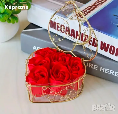 Сърце от сапунени рози