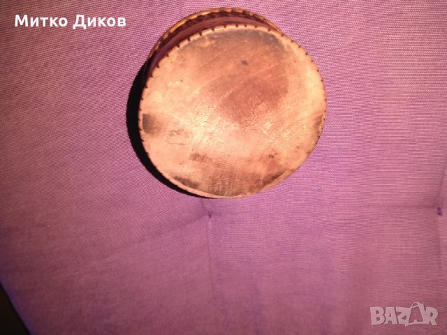 Дървена кутия за бижута от соца и за разни неща фи 74мм и Н -45мм, снимка 3 - Декорация за дома - 27803109