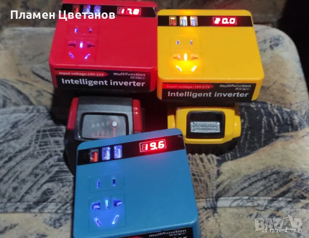 ИНВЕРТОР 18-21/220 в.за батерии на Макита( Makita), DeWalt, Milwaukee , снимка 9 - Винтоверти - 48070600