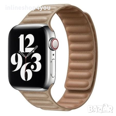 Кожена Магнитна Каишка за Apple Watch 7 / 6 / 5 / SE 44 40 45 41mm, снимка 7 - Аксесоари за Apple - 34837193
