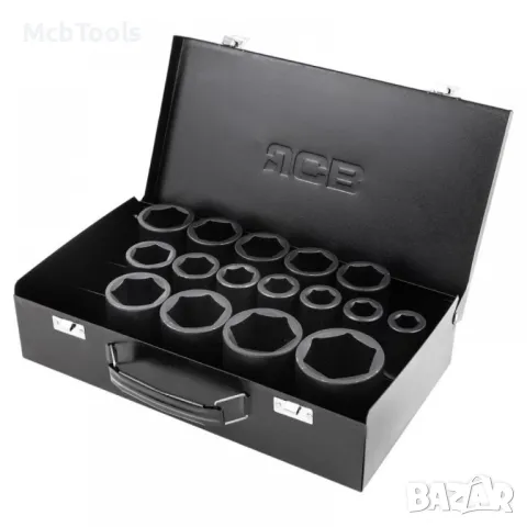 Комплект ударни вложки 16 части 3/4 (17 – 50 мм) 6-стенни JCB, снимка 2 - Други инструменти - 49288858