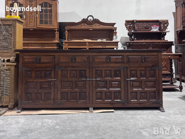 Скрин бюфет масив старинен, снимка 2 - Скринове - 53313562