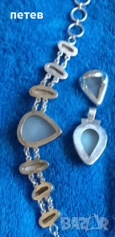 Сребърна гривна . Сребърна висулка. Сребърен пръстен., снимка 2 - Антикварни и старинни предмети - 52789683