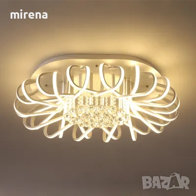 ЛЕД LED димируема таванна лампа модерна кристална полилей дистанционно, снимка 3 - Лампи за таван - 53358680