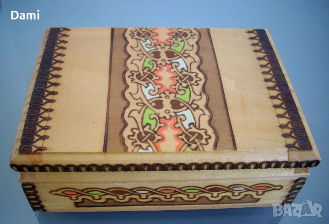 Дървени пирографирани кутии мускали, снимка 6 - Декорация за дома - 52877317