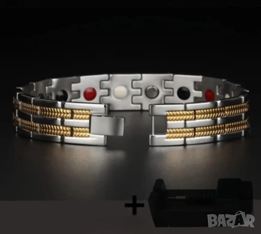 Красива магнитна гривна от титаниева стомана Меркатор 40 лв., снимка 2 - Гривни - 52323377