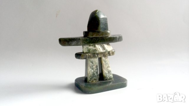 Инукшук инуитска ръчна  статуя  от нефрит, снимка 7 - Други ценни предмети - 43698635