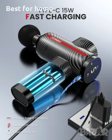 Масажиращ професионален пистолет с подгряване и охлаждане, FITINDEX, снимка 6 - Масажори - 48448346