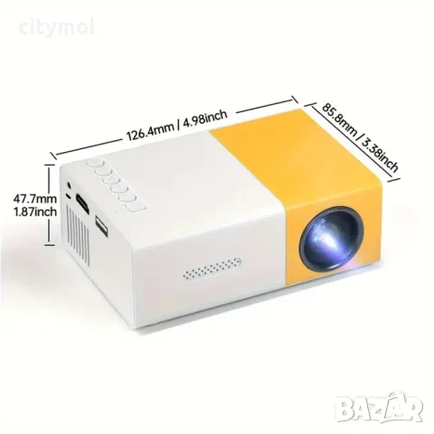 Мини проектор 1080p,съвместим със смартфон/ таблет/ лаптоп/ PS3/ PS4/ TV Stick, снимка 5 - Плейъри, домашно кино, прожектори - 34108571