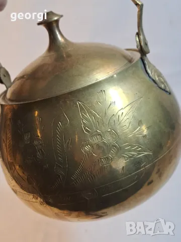 ретро бронзов гравиран чайник 20/3, снимка 4 - Декорация за дома - 49147649