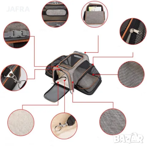 Транспортна Клетка за Домашни Животни - Разтегателна, Вентилирана, Олекотена Подходяща за Пътуване, снимка 7 - Други стоки за животни - 48669648