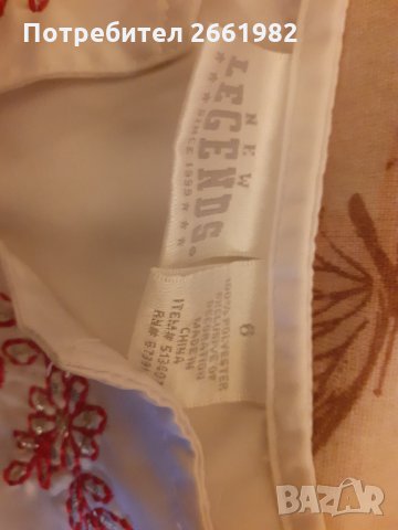 Сатенена бяла блузка с бродерия, снимка 4 - Детски Блузи и туники - 33374822