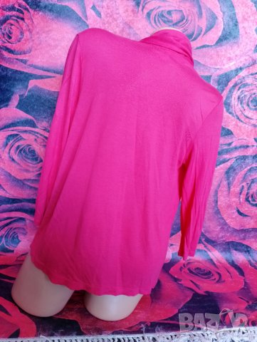 Ярко розова тънка жилетка от трико С/М, снимка 2 - Жилетки - 37749256