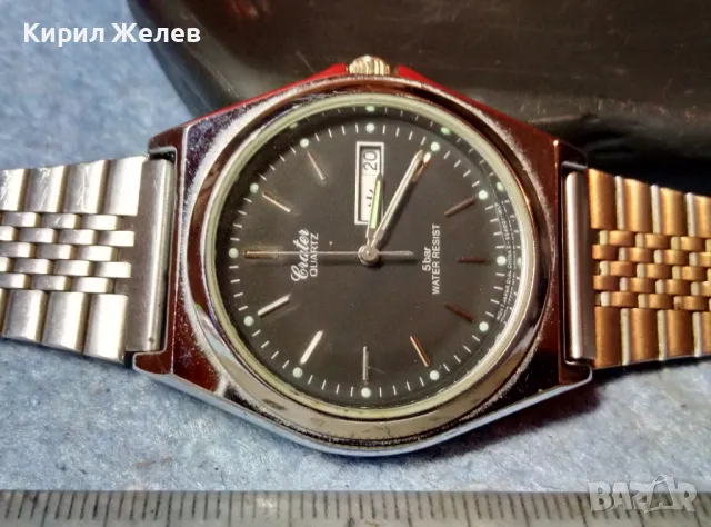 CRATER QUARTZ MUVT JAPAN Стилен КВАРЦОВ МЪЖКИ РЪЧЕН ЧАСОВНИК с ВЕРИЖКА НЕРЪЖДАЕМА СТОМАНА 12957