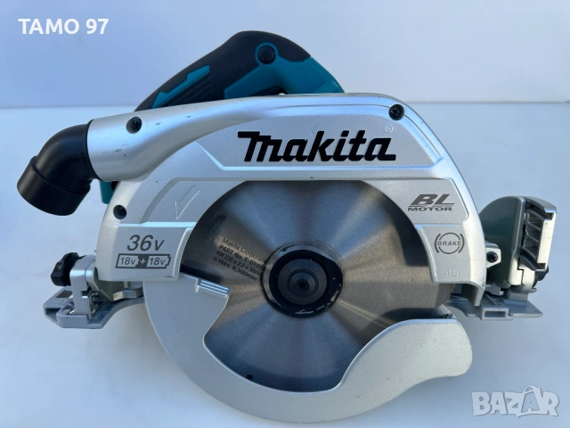 Makita DHS900 - Безчетков мощен ръчен циркуляр 235мм 2x18V 5.0Ah като нов!, снимка 2 - Триони и циркуляри - 53223508