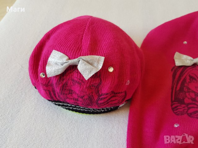 Шапка и шал 4-8 години  Монстър Хай, снимка 4 - Шапки, шалове и ръкавици - 26616862