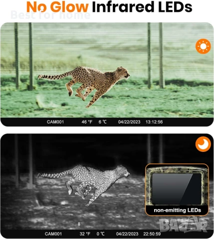 4K 48MP ловна камера с нощно виждане, активиране с движение, снимка 3 - Камери - 51064357