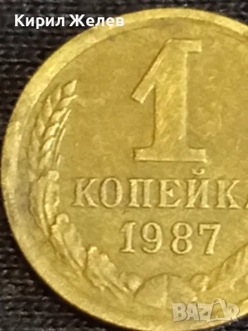 Стара монета 1 копейка 1987г. СССР рядка за КОЛЕКЦИЯ ДЕКОРАЦИЯ 39320, снимка 3 - Нумизматика и бонистика - 48011052