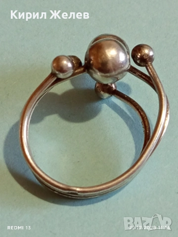 Сребърен пръстен модерен и абстрактен вид майсторска изработка 52489, снимка 7 - Пръстени - 52872901