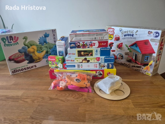 Пъзели Trefl, Ravensburger, Clementoni, кинетичен пясък, жизнени цикли