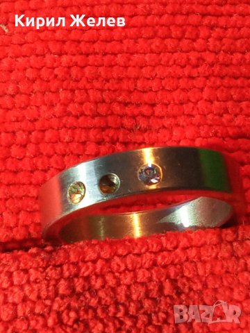 СТОМАНЕНА ХАЛКА ПРЪСТЕН с ИНКРУСТИРАНИ ЦИРКОНИ БЛАГОРОДНА НЕРЪЖДАЕМА СТОМАНА 22677