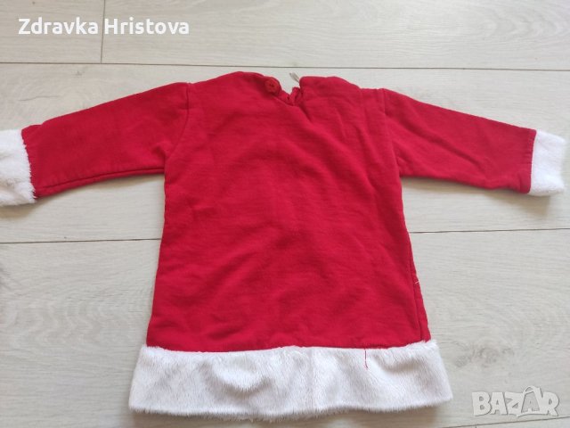 Коледна блуза р-р 80-86см, снимка 5 - Бебешки блузки - 38936409
